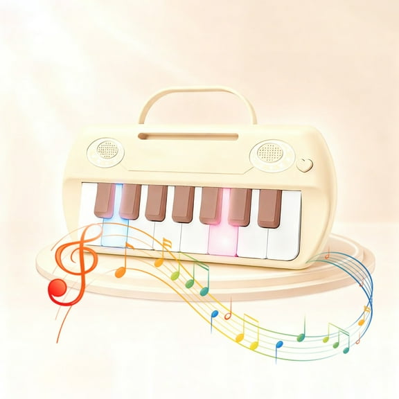 Loespoir Portable Electronic Keyboard Piano, Beginner Music Learning Instrument, Educational Toy for Skill Development & Creative Expression, with Multiple Sounds(Khaki)