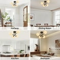 thumbnail image 7 of KAWOTI 4-Light Semi-Flush Mount Black with Frosted Glass Shade, 7 of 7