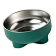 thumbnail image 1 of Tazón para perros de gato Tazón de alimentos de agua multiusos fáciles de limpiar acero inoxidable portátil moderno comedero para comer alimentador de Verde, 1 of 8