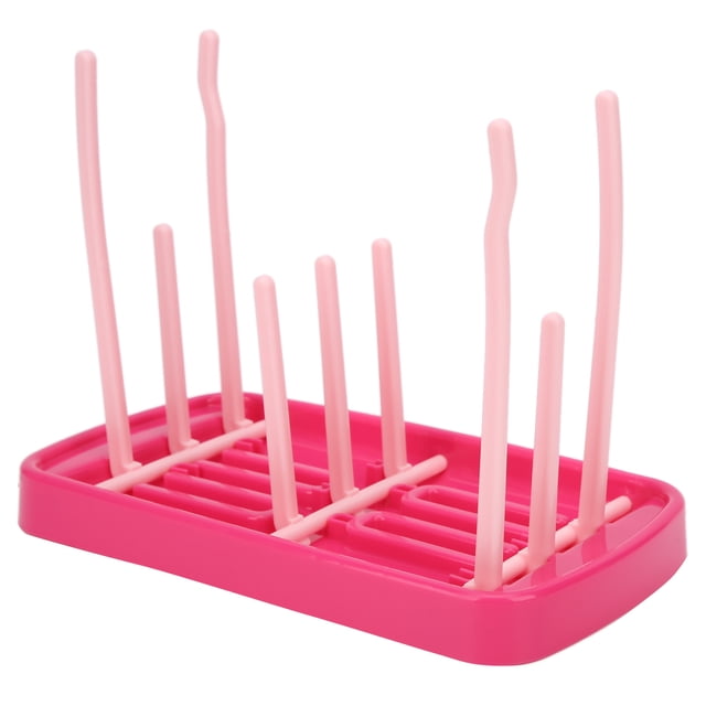 Secador de biberones plegable y portátil para recién nacidos, ideal para viajes en casa, color rojo rosa
