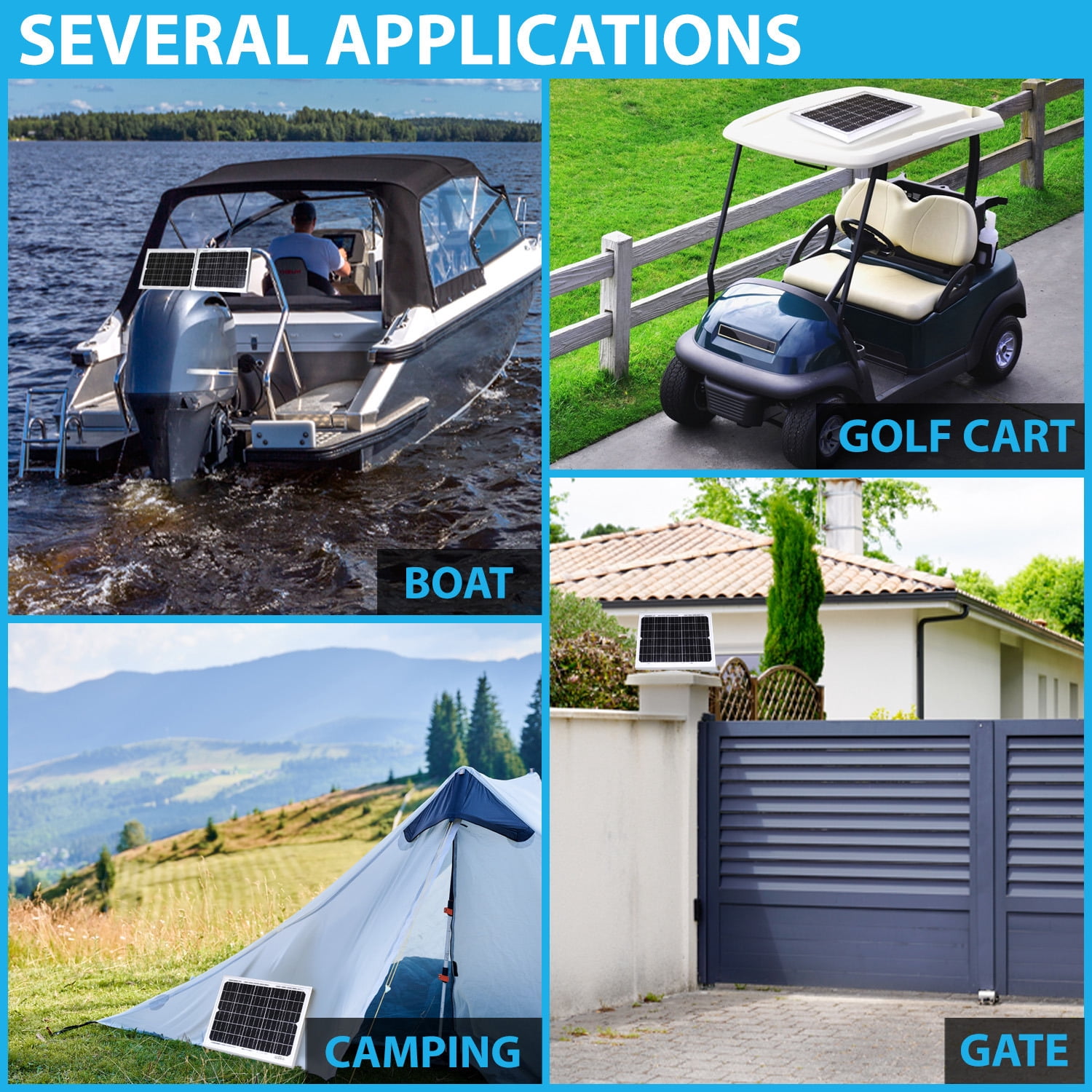 10 Watt Monocrystalline Solar Panel Charger Compatible with Deep Cycle Battery