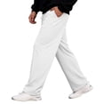 thumbnail image 4 of Men's Lightweight Sweatpants Open Bottom Sweat Pants for Men Straight Leg Gym Sweatpants Lounge Pants with Pockets White M, 4 of 6