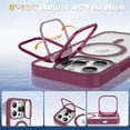 thumbnail image 5 of KOMI Magnetic Case for iPhone 14 Pro Max Case with Camera Stand [Compatible with MagSafe] [Military Drop Tested] Shockproof Slim Clear iPhone 14 Pro Max Phone Case for Women Men Rose Red, 5 of 5