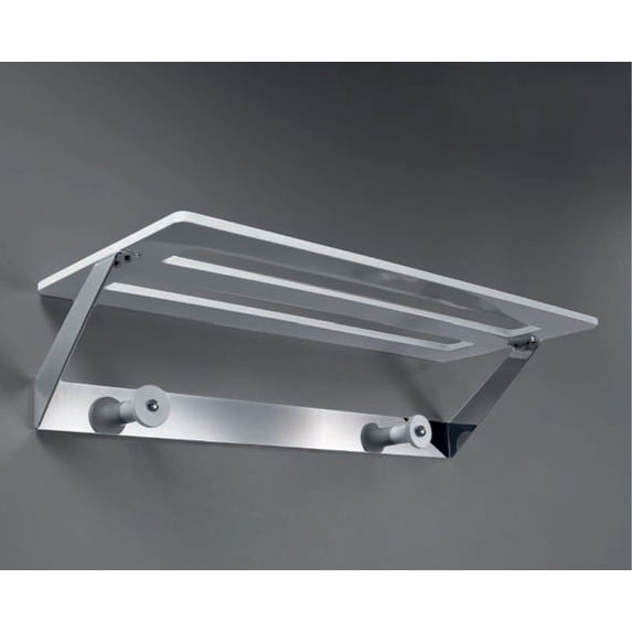 Natura Towel Shelf - Chrome/White Wood