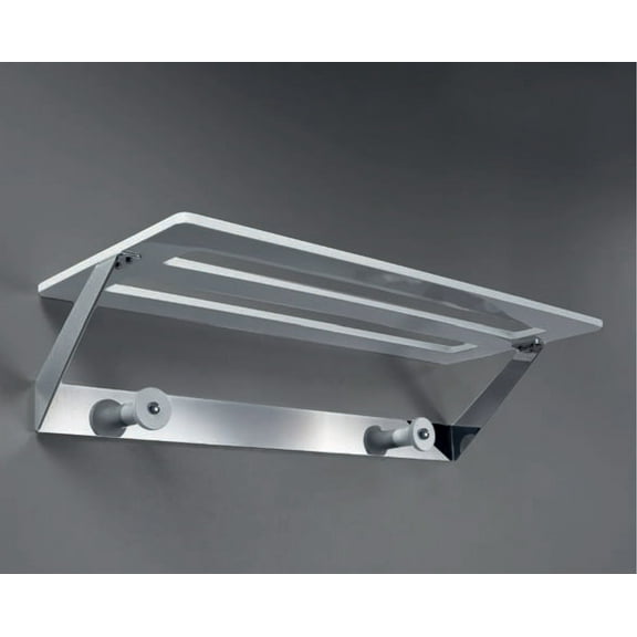 Natura Towel Shelf - Chrome/White Wood