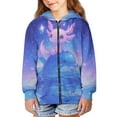 thumbnail image 3 of Uourmeti Galaxy Cartoon Axolotl Dolphin Youth Athletic Sweatshirt Zip Up Hooded Long Sleeve with Pockets Sports Jacket for Gym Size 14-16, 3 of 7