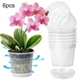 thumbnail image 4 of Mosiee Clear Orchid Pots With Saucers 6 Pack For Healthy Roots & Easy Care, 4 of 9