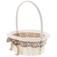 thumbnail image 1 of Flower Girl Basket Wedding Rustic Flower Basket with Handle Woven Basket Wedding Party Photo Prop, 1 of 3