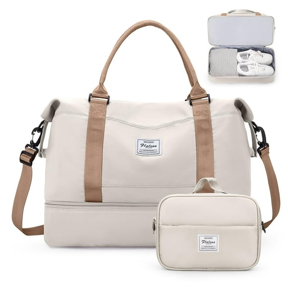 Bolsa de fin de semana SYCNB para mujer con compartimento para zapatos y neceser