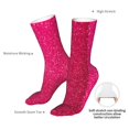 thumbnail image 4 of Easygdp Rose Red Glitter Ankle Socks for Women Stocking Mid Calf Socks Ultra Stretchy for Boots Sneakers Loafer, 4 of 7
