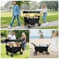 thumbnail image 2 of Vomeast Wagon Stroller for Kids,Spacious 4-Seater Stroller Wagon with Adjustable Canopy,Pull & Push Handle,5-Point Harness,Foldable for Toddlers, Black, 2 of 10