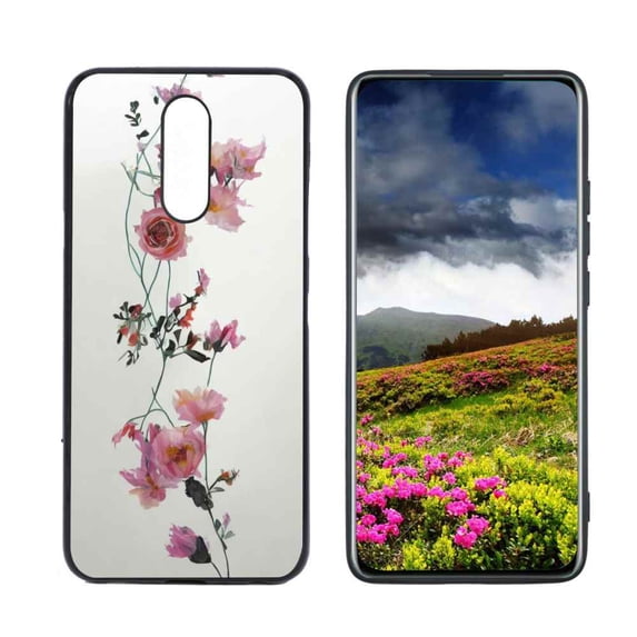 Compatible with LG K12 Plus Phone Case, Floral-16 Case Men Women, Flexible Silicone Shockproof Case for LG K12 Plus