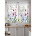 thumbnail image 2 of Spring Floral Curtains 54 Inch Length,Sheer Curtains for Bedroom Living Room Window Wildflowers Herbs Summer Botanical Plaid Rod Pocket Drapes Kitchen Curtains Small Half Window 52"x54" 2 Panels, 2 of 6