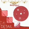 thumbnail image 4 of Nkmbld Large Sequin Christmas Tree Skirt Double-Layer Design, Christmas Decorations Holiday Seasonal Tree Mat for Xmas Holiday Party Ornaments Decorations Supplies, Red, 4 of 8