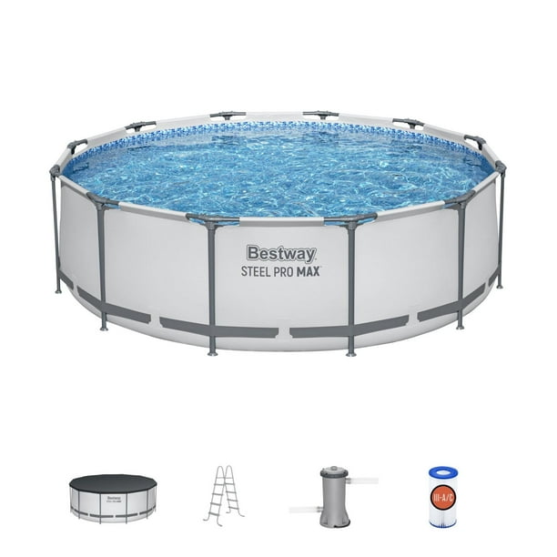 Alberca Estructura Redonda Bestway Gris 3.66x1.22cm con Bomba y Filtro multicolor