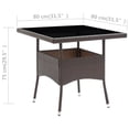 thumbnail image 3 of vidaXL Outdoor Dining Table Garden Porch Patio Table with Glass Top PE Rattan, 3 of 20
