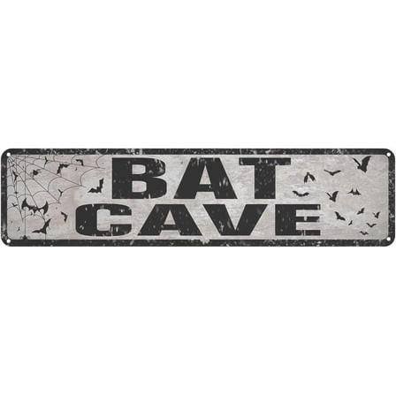 UEJUNBO Retro Metal tin Sign Bat Cave Metal Street Sign Home Cave Garage bar Wall Decoration 4 x 16 inch