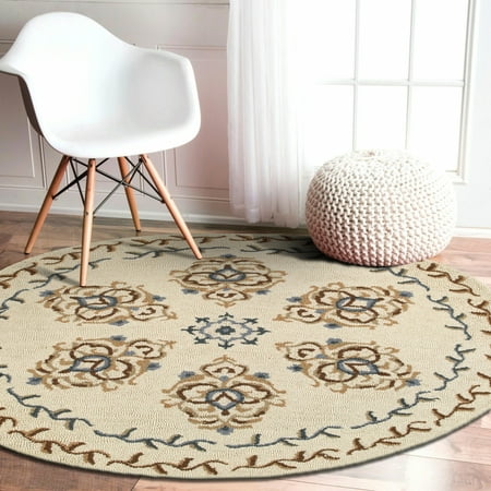 Lr Home Medallion Dazzle Blooming Indoor Round Rug 6 Ft X Lr Home Medallion Dazzle Blooming Indoor Round Rug 6 Ft X