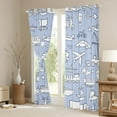 thumbnail image 3 of Feelyou Blue Cartoon Truck Blackout Curtains Set of 2 (52x84 Each), Kawaii Airplane Car Window Curtains, Teens Kids Boys Girls Curtains and Drapes, Living Room Curtains Decor, 3 of 6