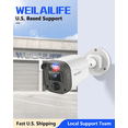 WEILAILIFE 5MP Wired Security Camera System with Red & Blue Warning ...