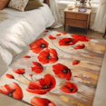 thumbnail image 4 of 4'x6' Area Rugs, Red Spring Floral Indoor Outdoor Area Rug for Living Room Bedroom, Summer Botanical Watercolor Vintage Washable Bathroom Rugs Kitchen Floor Carpet Mats Home Decor Aesthetic, 4 of 8