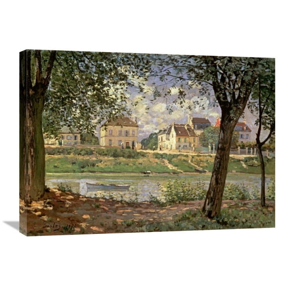 Global Gallery Alfred Sisley,'Little Town on the River Seine, 1872' Stretched Canvas Artwork