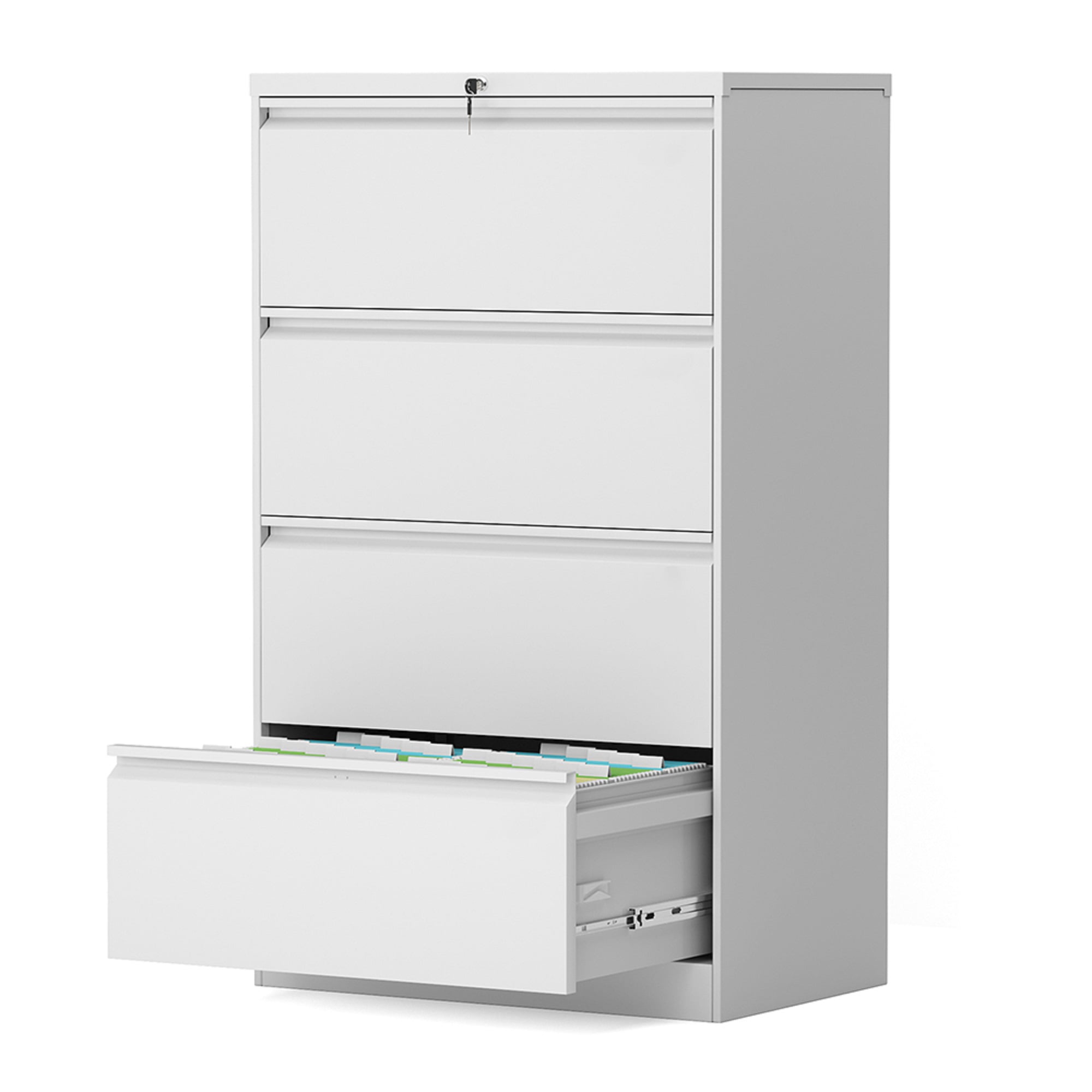 4 Drawer Metal Lateral File with Lock, Home Office