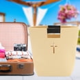 thumbnail image 3 of WRITWAA 1Pc Felt Bible Tote Beige with Cross Design and PU Handle Large Capacity for Shopping, 3 of 7