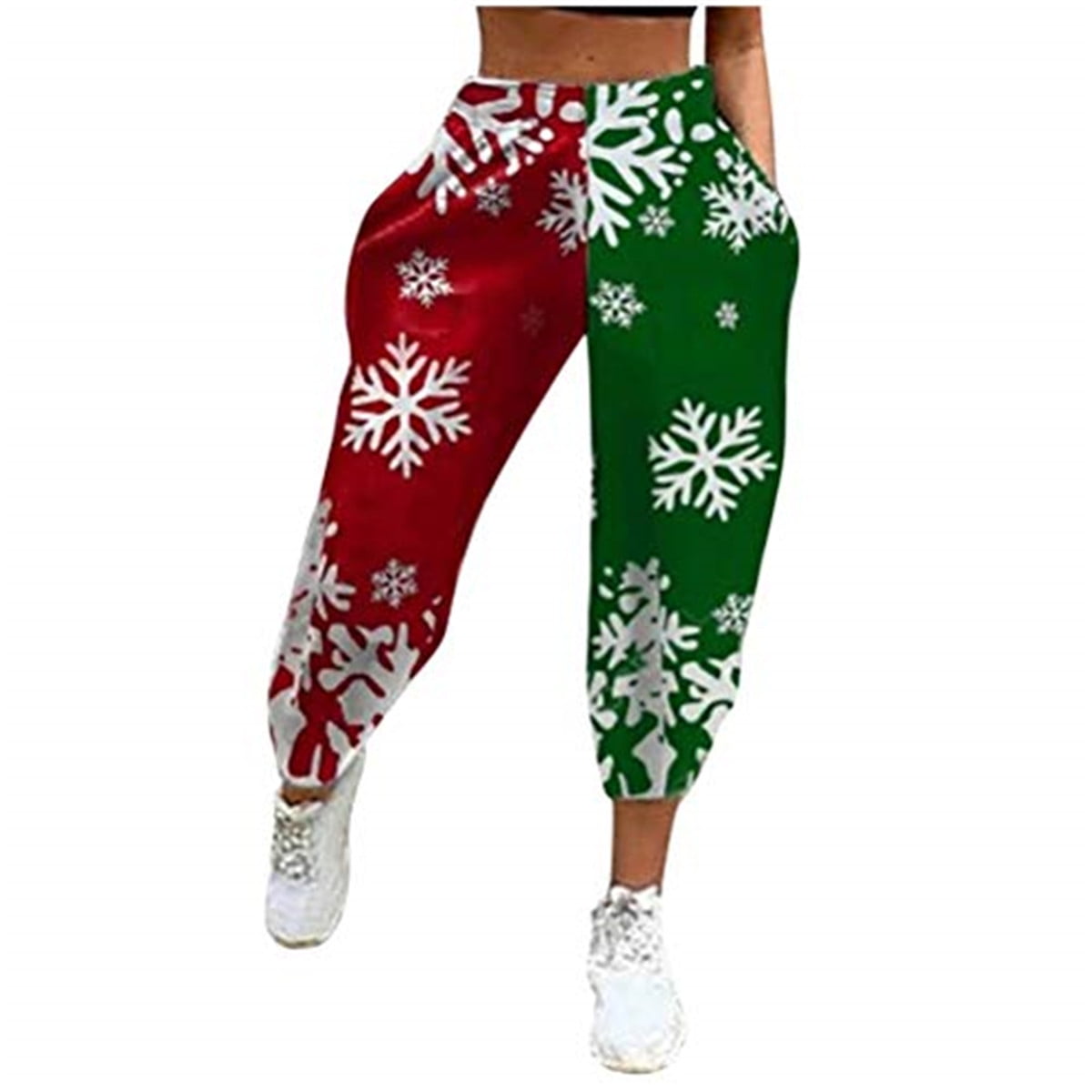Women High Waist Leggings female Winter Christmas Print Long Pants Trousers Soft