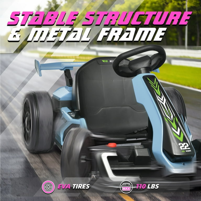 24V Kids Go Kart 300W Powerful Drift Kart, with EVA Tires, 7AH
