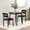 Black, variant on Accreate Space Saving Dining Set for 2, Modern Table and 2 Chairs, Wood Grain & Metal Frame