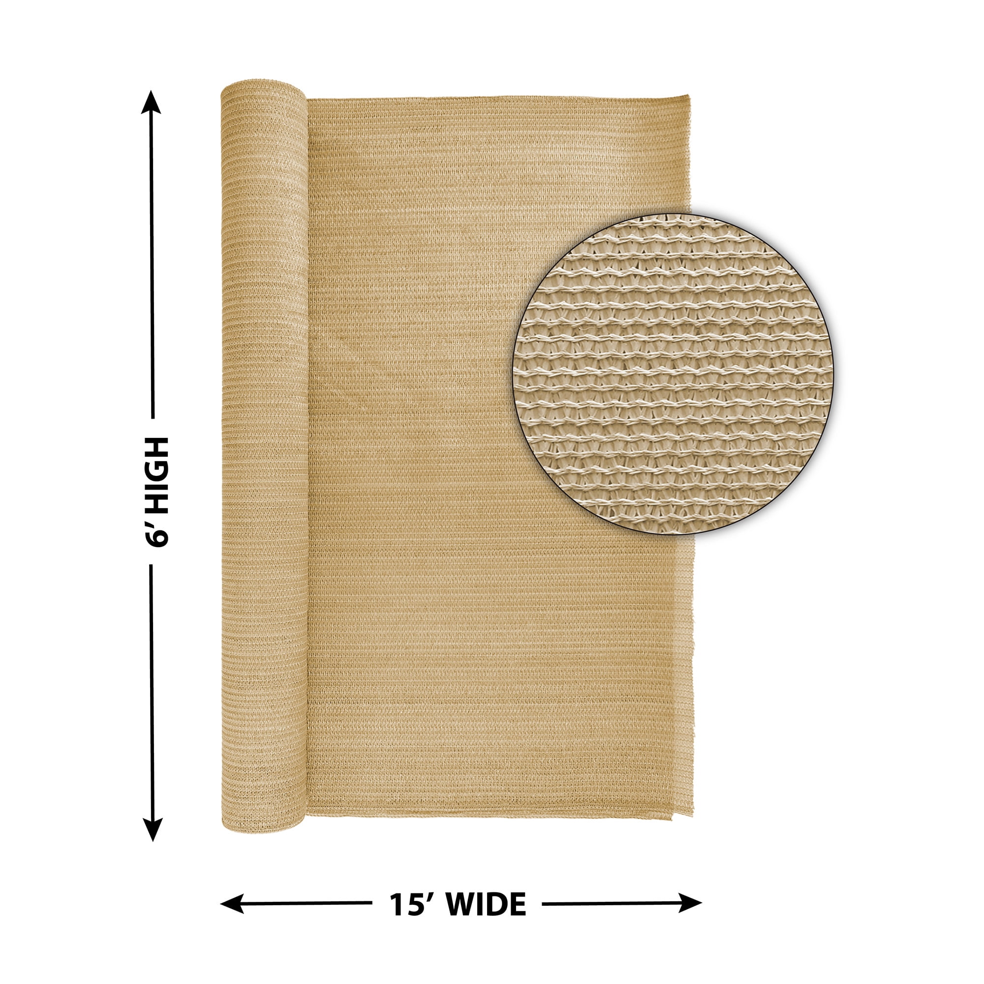 Screenguard Tan Privacy Fabric 15-ft L x 6-ft H with 70UV Protection