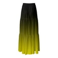 thumbnail image 5 of YDFCWXW Women's Boho Maxi Skirt A-Line Flowy Ruffle Tiered Elastic High Waist Beach Long Skirts with Pockets Yellow, L, 5 of 5