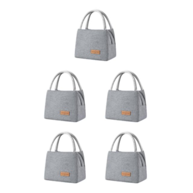ZheElen Pack Lunch With Confidence Insulated Bento Bag Designed For Large Capacity Small+Grey 5Set