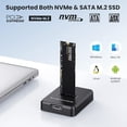 thumbnail image 4 of KSRplayer M.2 SSD Adaptador de Lector y Escritor con Base, Carcasa Portátil de Plástico, Compatible con M Key B+M Key NVMe y SATA SSDs, USB-A/C, Compatible con Tamaños 2230-2280, 4 of 12