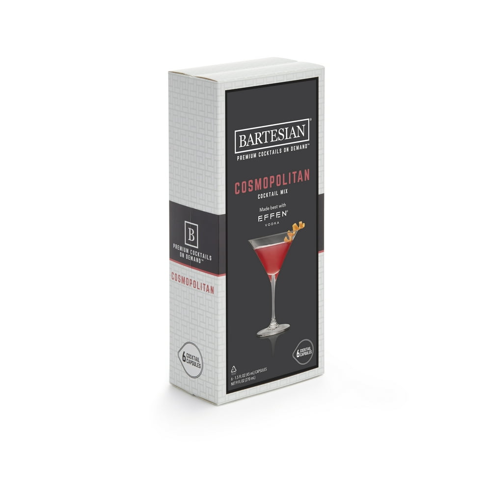 Bartesian Cosmopolitan Cocktail Mixer Capsules, Pack of 6 Cocktail