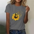 thumbnail image 2 of AOOCHASLIY Womens Clothes Tops Summer Sunflower Graphic Shirts Fashion Woman Crewn Neck Short Sleeve Tops T-Shirt Graphic Loose Blouse for Home Party Holiday, 2 of 4