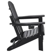 Adirondack Chair Set of 2, Folding Fire Pit Patio Chairs, All-Weather Plastic, Black