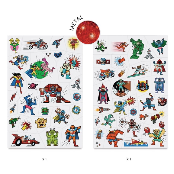 Djeco Temporary Tattoos - Heroes vs. Villains