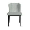 thumbnail image 4 of HomePop Channel Back Dining Chair with Metal Legs, Set of 2, Light Gray, 4 of 8