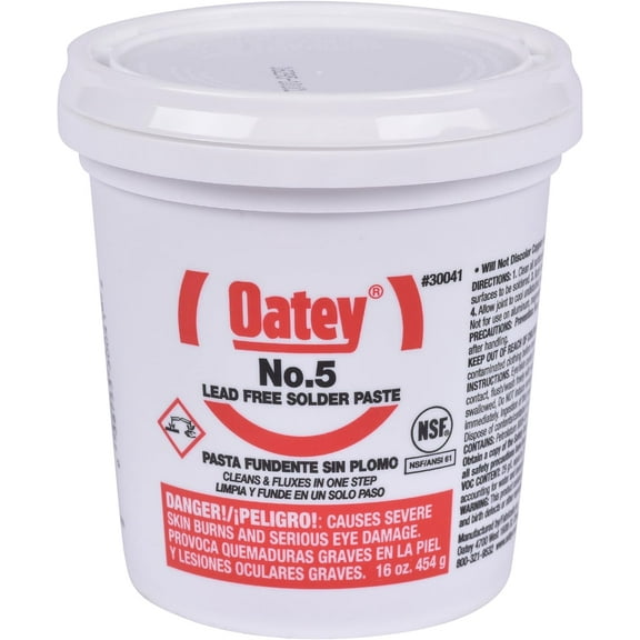 Oatey Paste Flux,Solder,Jar,16 oz. 30041