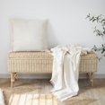 thumbnail image 7 of LR Home Sandy Farmhouse Solid Turkish Crinkled Cotton Throw Blanket with Fringe, 7 of 7