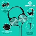 thumbnail image 2 of Auriculares para el aula, paquete de 5, variedades de colores para estudiantes, cómodos auriculares giratorios para biblioteca, escuela, avión, niños, para aprendizaje en línea y viajes, sonido estére, 2 of 5