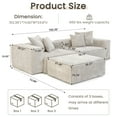 thumbnail image 6 of Magic Home Convertible Sectional Sofa Modular Couch,L-Shaped Modern Cozy Corduroy Sofa with Pillows for Living Room,Apartment and Small Space,2-Seat Sofa with One Ottoman,Beige, 6 of 15