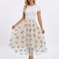 thumbnail image 2 of DHFJKG Sequins Embroidery Skirt Women High Waist Flared A Line Party Wear Midi Skirts Fairy Butterfly Trendy Skirt, 2 of 4