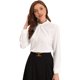 thumbnail image 1 of Blusa de Trabajo de Satén para Mujer Elegante Cuello Torcido de Manga Larga Blusa blanco L, 1 of 6