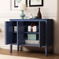thumbnail image 3 of Ouyessir Solid Wood Buffet Sideboard Entry Console Table, Antique Storage Cabinet with Doors and Adjustable Shelf, for Living Room, Dining Room, Kitchen, 37" L x 15.7 W x 31.5 H, Navy Blue, 3 of 10