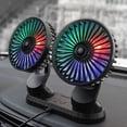 thumbnail image 4 of USB Car Fan Car Cooling Fan Dual Head Air Fans Cooler Fan with LED Colour Light, 4 of 11