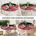 thumbnail image 7 of Red Mushroom Line Black Pattern Round Fitted Tablecloth with Elastic Edge,Dining Table Cover Waterproof,Outdoor Round Tablecloth for Camping,Dining,Indoor and Outdoor, 7 of 7