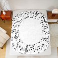 thumbnail image 5 of Homewish Teens Boys Girls Musical Note Twin Sheet Sets 3pcs,Music Melody Theme Twin Fitted Sheet Microfiber,Black White Breathable Flat Sheet,Lightweight Room Decor, 5 of 7